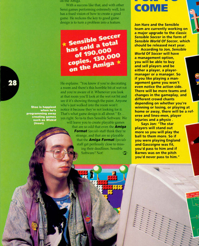 magazine feature revbealing Sensible Soccer sold 130,000 copies on the Amiga