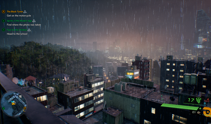 An Example of Ghostwire's beautiful city scapes